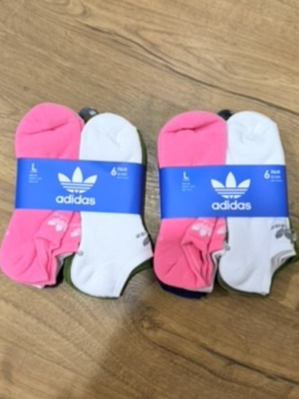 NEW Adidas Women's No Show Socks Size L Large 2 PACKS OF 6 total of 12 pair